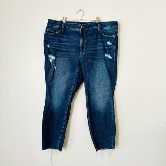 Old Navy stretchy dark wash high rise rockstar super skinny plus size woman’s 22 - Picture 1 of 10